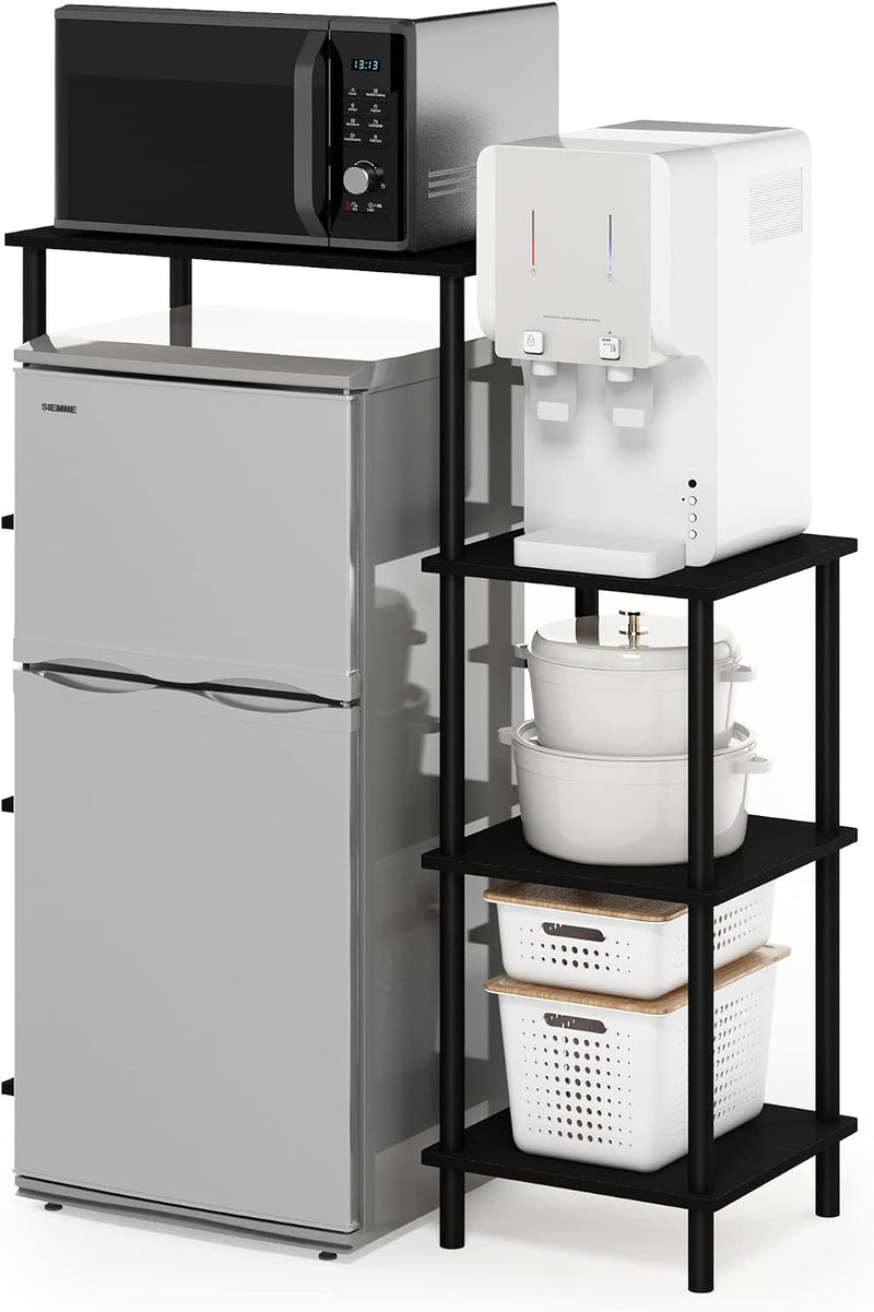 Turn-N-Tube Bakers Rack with Wheels 4-Tier Kitchen Storage