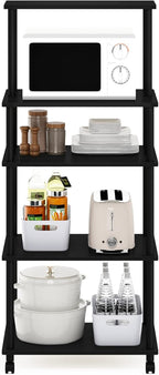 Turn-N-Tube Bakers Rack with Wheels 4-Tier Kitchen Storage