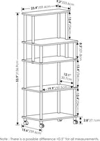 Turn-N-Tube Bakers Rack with Wheels 4-Tier Kitchen Storage