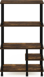 Turn-N-Tube Bakers Rack with Wheels 4-Tier Kitchen Storage