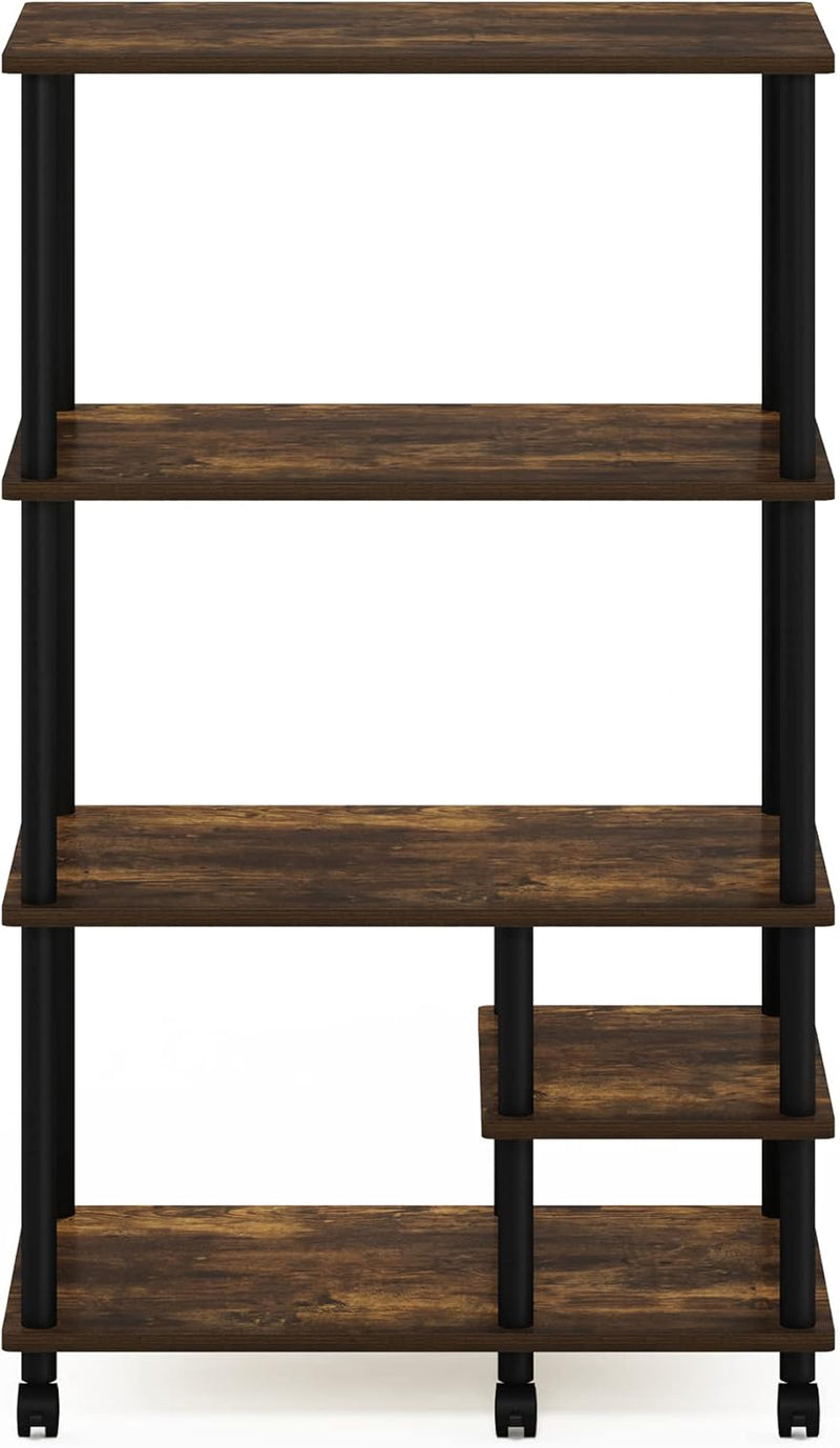 Turn-N-Tube Bakers Rack with Wheels 4-Tier Kitchen Storage