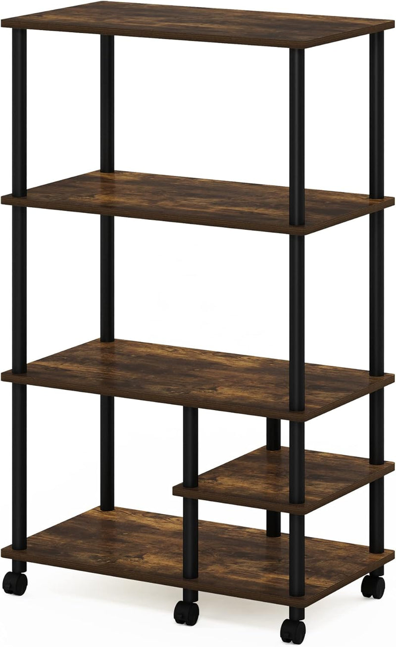 Turn-N-Tube Bakers Rack with Wheels 4-Tier Kitchen Storage