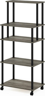 Turn-N-Tube Bakers Rack with Wheels 4-Tier Kitchen Storage