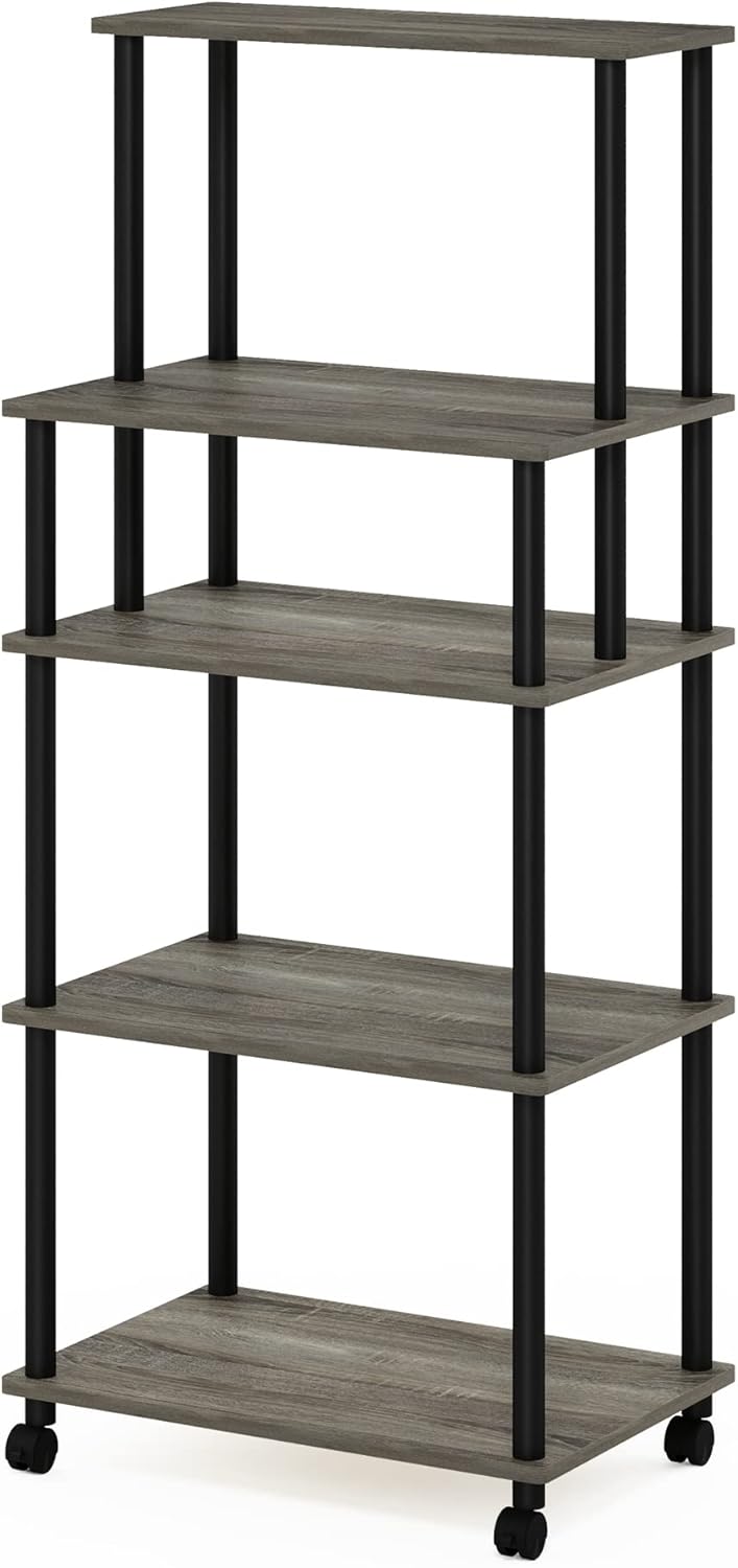 Turn-N-Tube Bakers Rack with Wheels 4-Tier Kitchen Storage