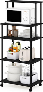 Turn-N-Tube Bakers Rack with Wheels 4-Tier Kitchen Storage