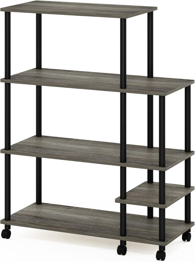 Turn-N-Tube Bakers Rack with Wheels 4-Tier Kitchen Storage