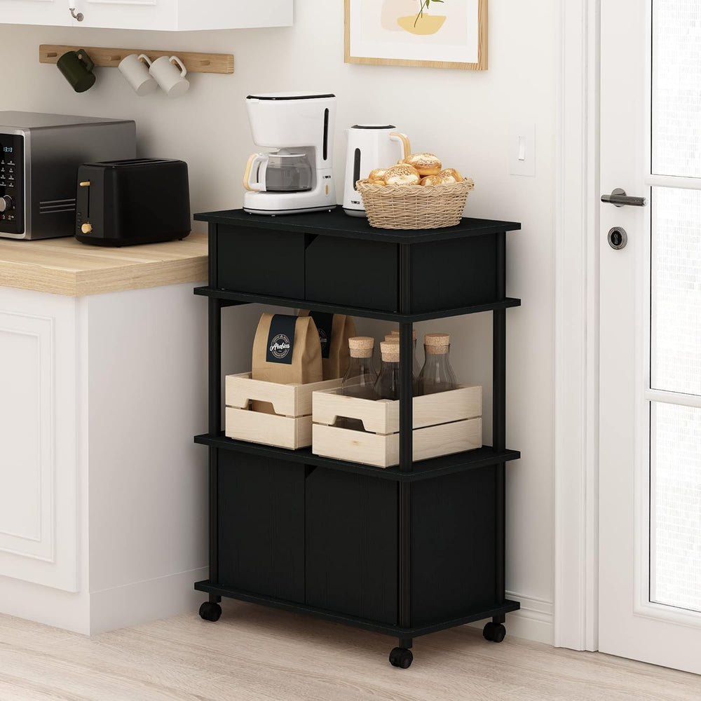 Turn-N-Tube Bakers Rack with Wheels 4-Tier Kitchen Storage
