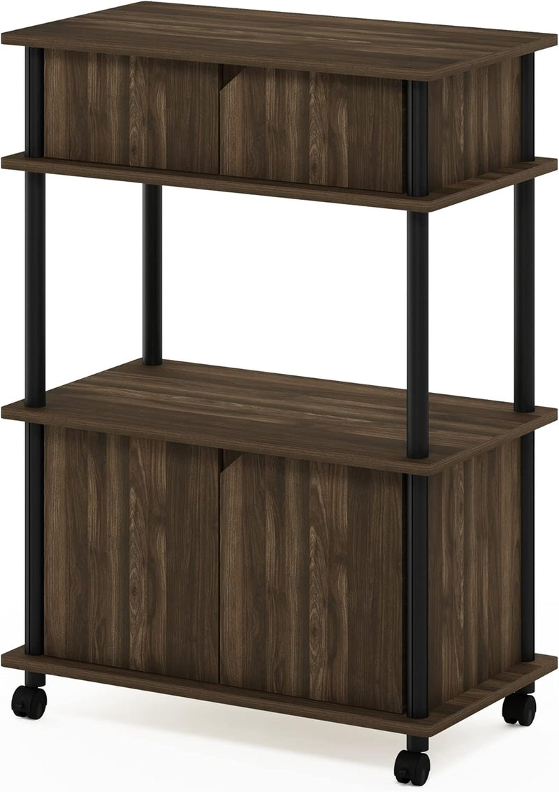 Turn-N-Tube Bakers Rack with Wheels 4-Tier Kitchen Storage