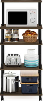 Turn-N-Tube Bakers Rack with Wheels 4-Tier Kitchen Storage