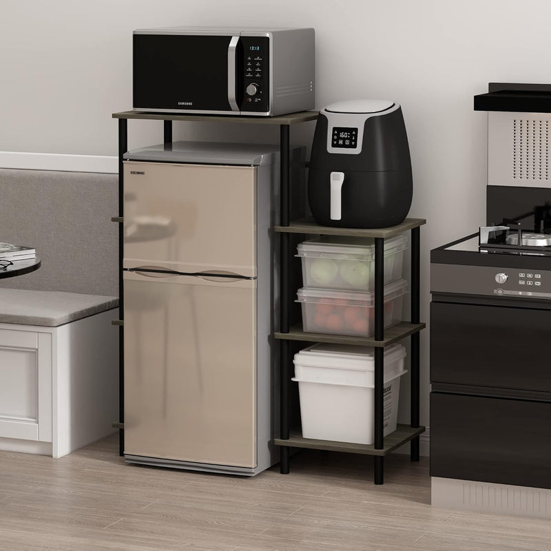 Turn-N-Tube Bakers Rack with Wheels 4-Tier Kitchen Storage