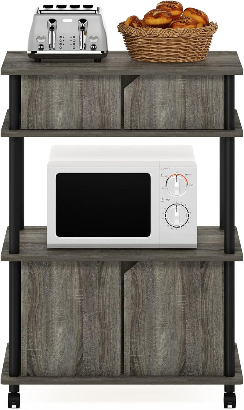 Turn-N-Tube Bakers Rack with Wheels 4-Tier Kitchen Storage