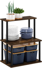 Turn-N-Tube Bakers Rack with Wheels 4-Tier Kitchen Storage