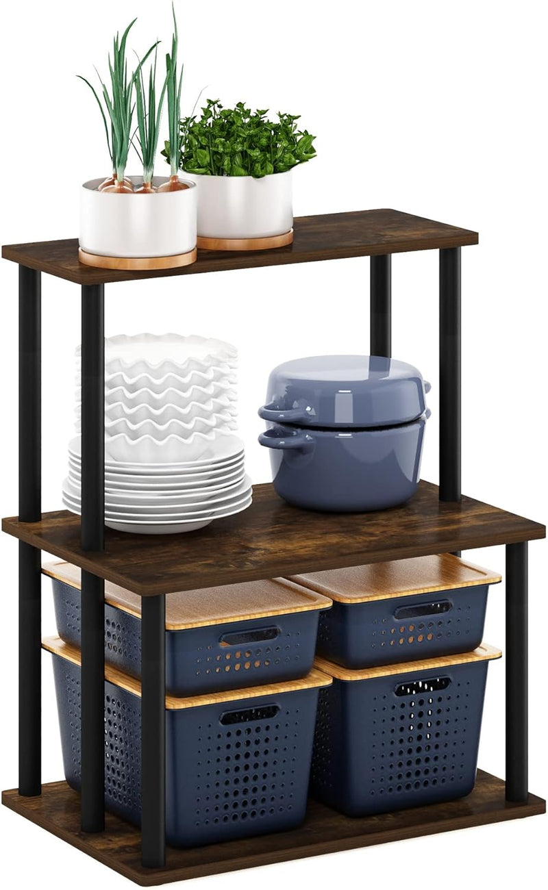 Turn-N-Tube Bakers Rack with Wheels 4-Tier Kitchen Storage