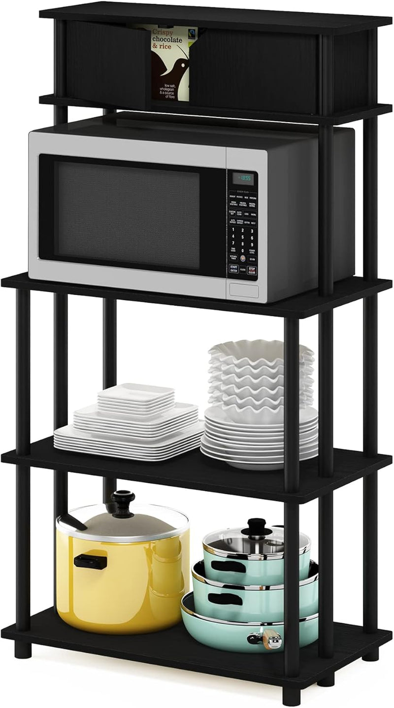 Turn-N-Tube Bakers Rack with Wheels 4-Tier Kitchen Storage