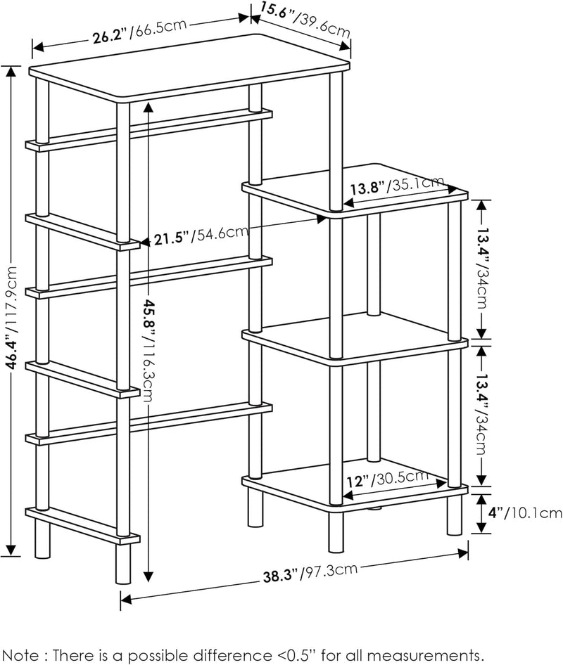 Turn-N-Tube Bakers Rack with Wheels 4-Tier Kitchen Storage