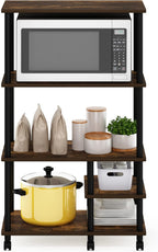 Turn-N-Tube Bakers Rack with Wheels 4-Tier Kitchen Storage