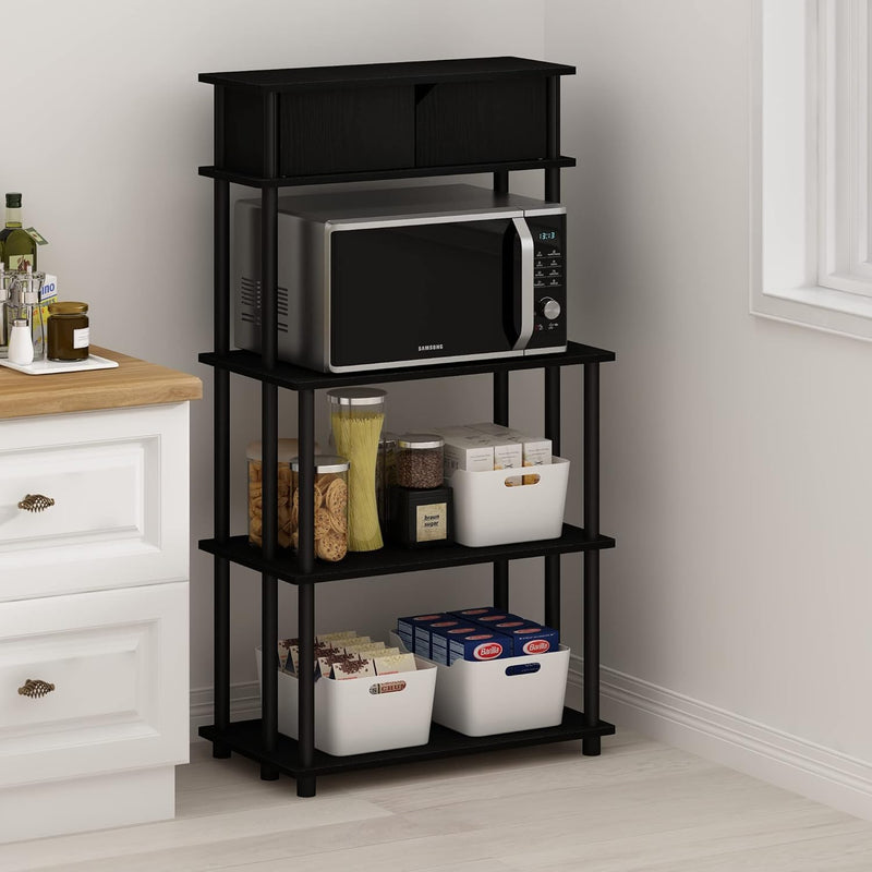 Turn-N-Tube Bakers Rack with Wheels 4-Tier Kitchen Storage