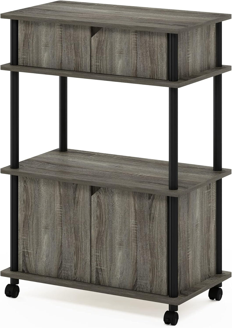 Turn-N-Tube Bakers Rack with Wheels 4-Tier Kitchen Storage