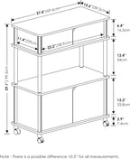 Turn-N-Tube Bakers Rack with Wheels 4-Tier Kitchen Storage