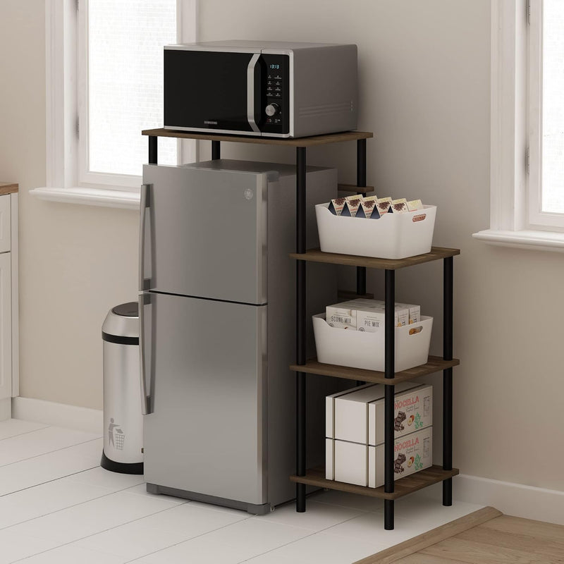 Turn-N-Tube Bakers Rack with Wheels 4-Tier Kitchen Storage