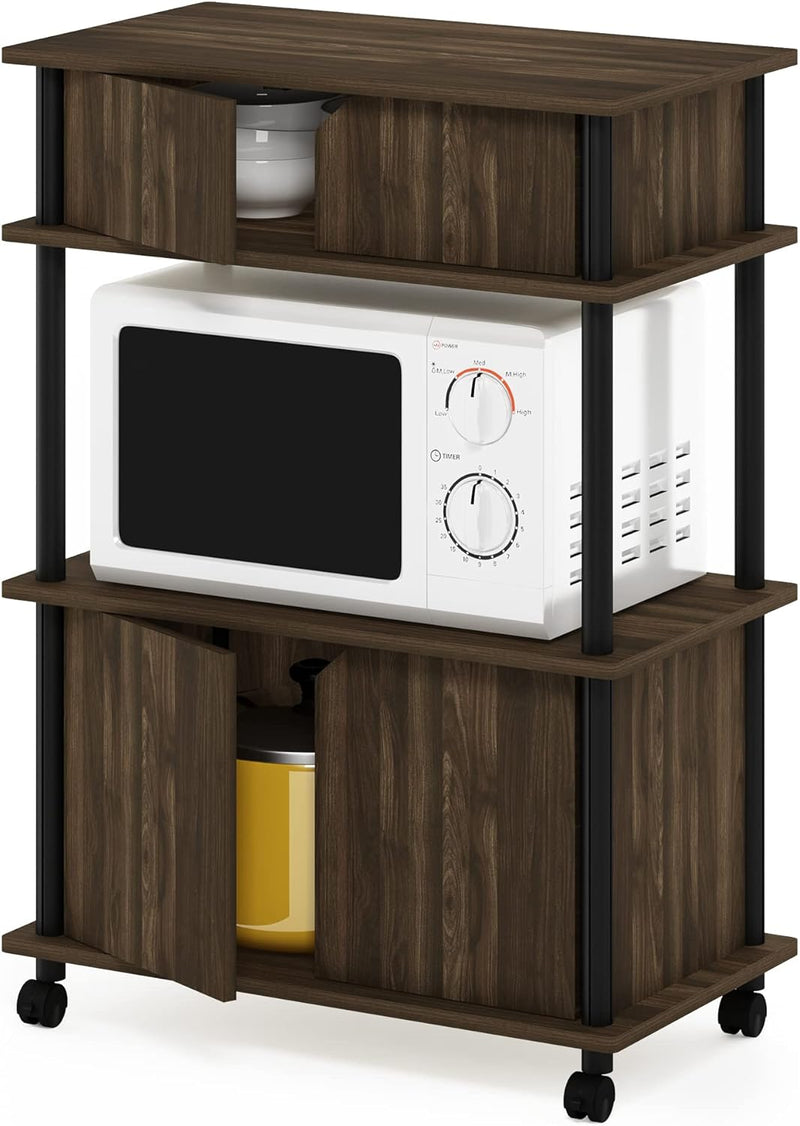 Turn-N-Tube Bakers Rack with Wheels 4-Tier Kitchen Storage