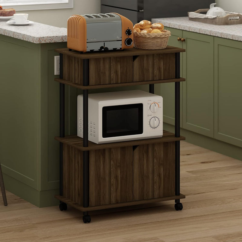 Turn-N-Tube Bakers Rack with Wheels 4-Tier Kitchen Storage