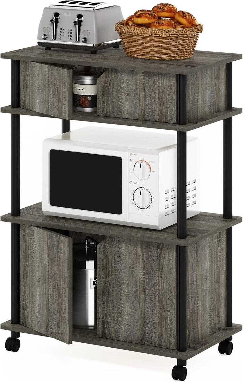 Turn-N-Tube Bakers Rack with Wheels 4-Tier Kitchen Storage