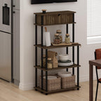 Turn-N-Tube Bakers Rack with Wheels 4-Tier Kitchen Storage