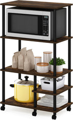 Turn-N-Tube Bakers Rack with Wheels 4-Tier Kitchen Storage