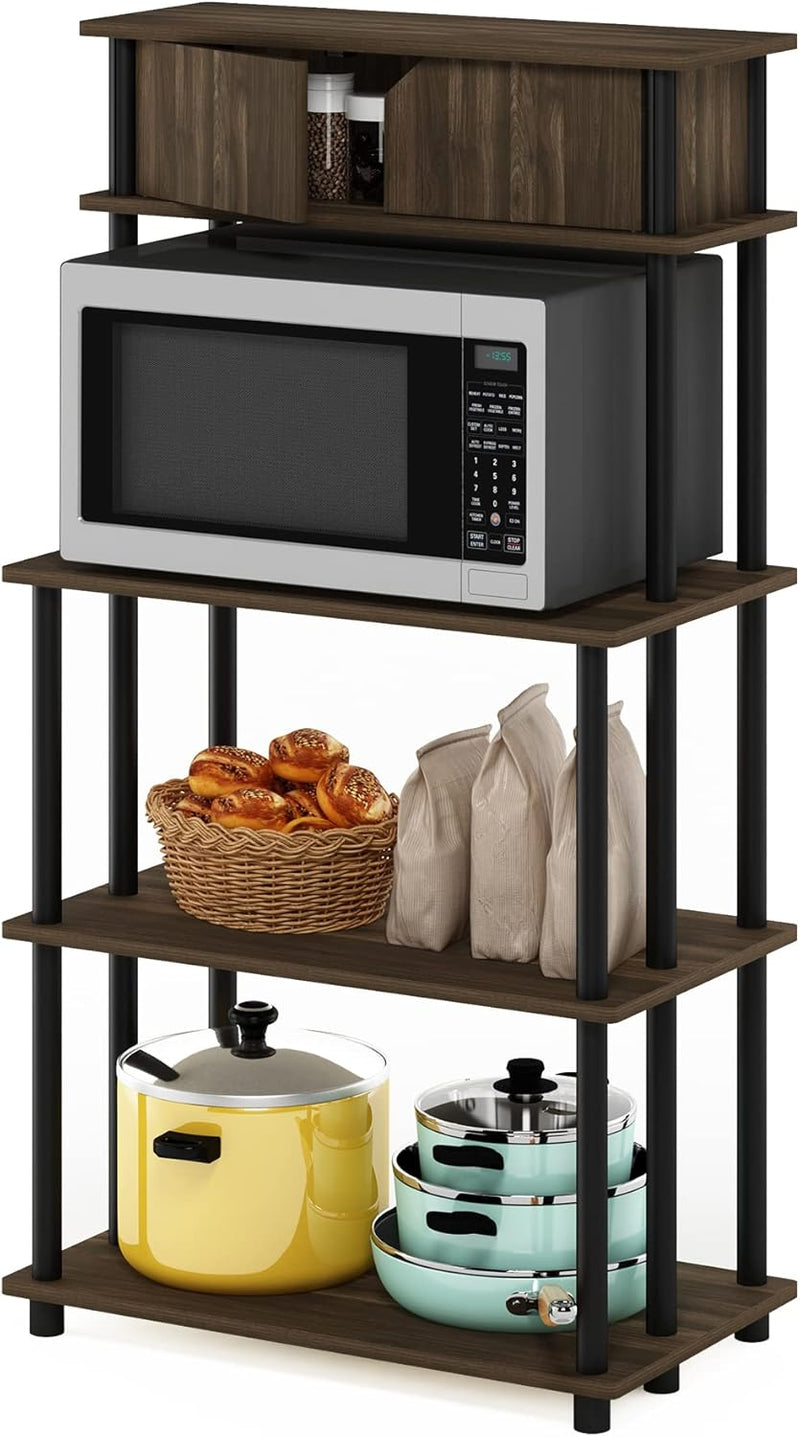 Turn-N-Tube Bakers Rack with Wheels 4-Tier Kitchen Storage