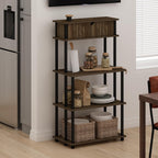 Turn-N-Tube Bakers Rack with Wheels 4-Tier Kitchen Storage