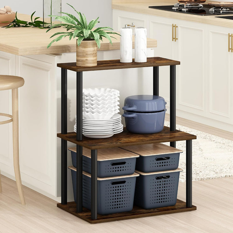 Turn-N-Tube Bakers Rack with Wheels 4-Tier Kitchen Storage