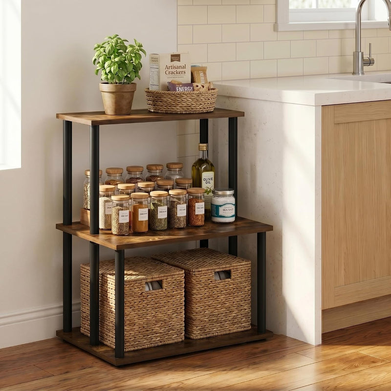 Turn-N-Tube Bakers Rack with Wheels 4-Tier Kitchen Storage