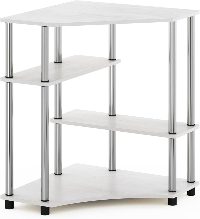 Turn-N-Tube Space Saving Corner Desk with Shelves Oak