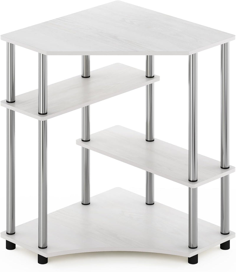 Turn-N-Tube Space Saving Corner Desk with Shelves Oak