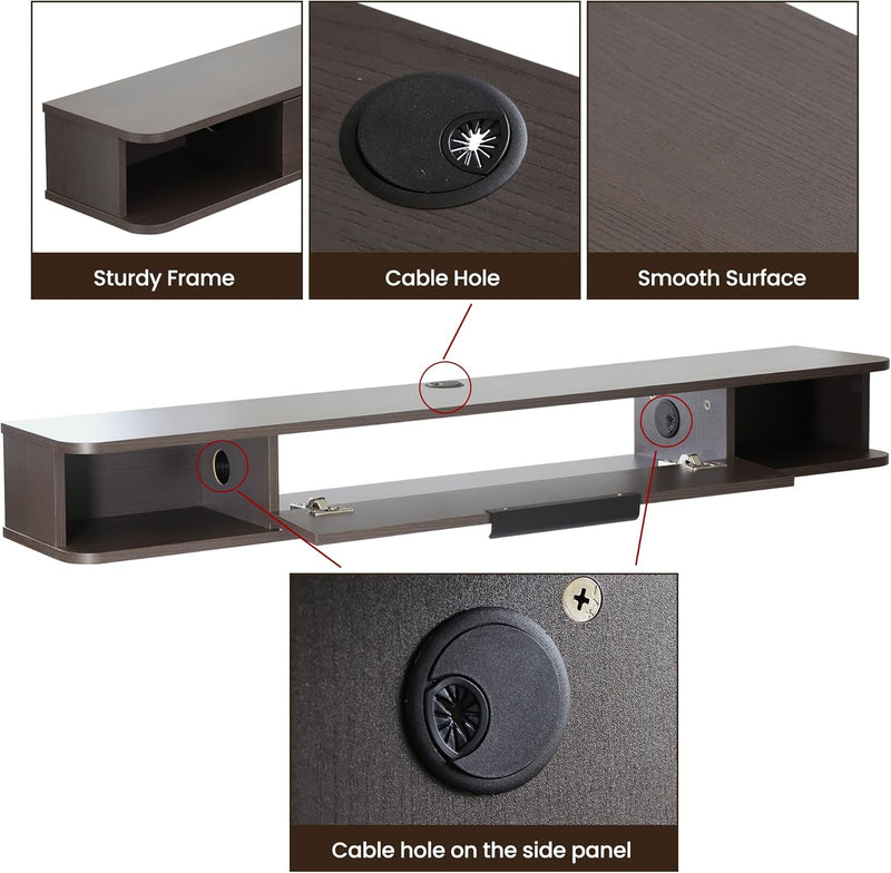 TV Cabinet Stand 140CM Floating Media Console Under