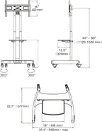 TV Cart Stand with Caster Swivel Foot
