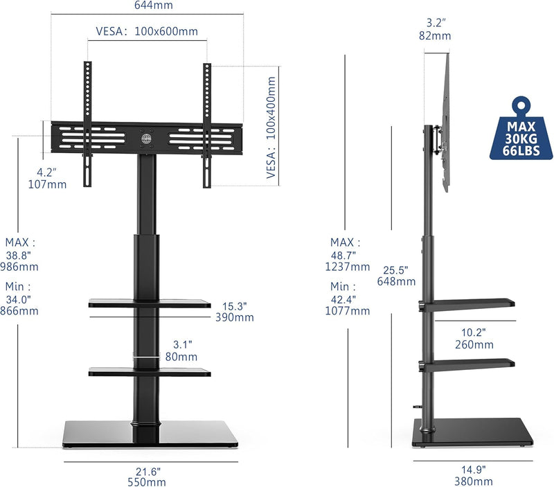 TV Floor Stand for 32 to 60 Inch