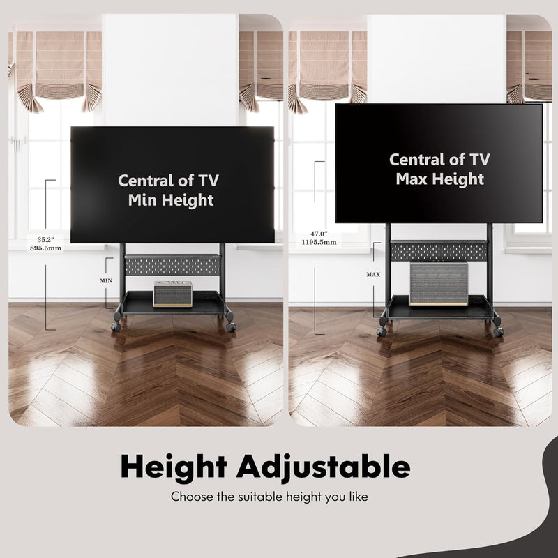 TV Floor Stand on Wheels for 40-85" Screens