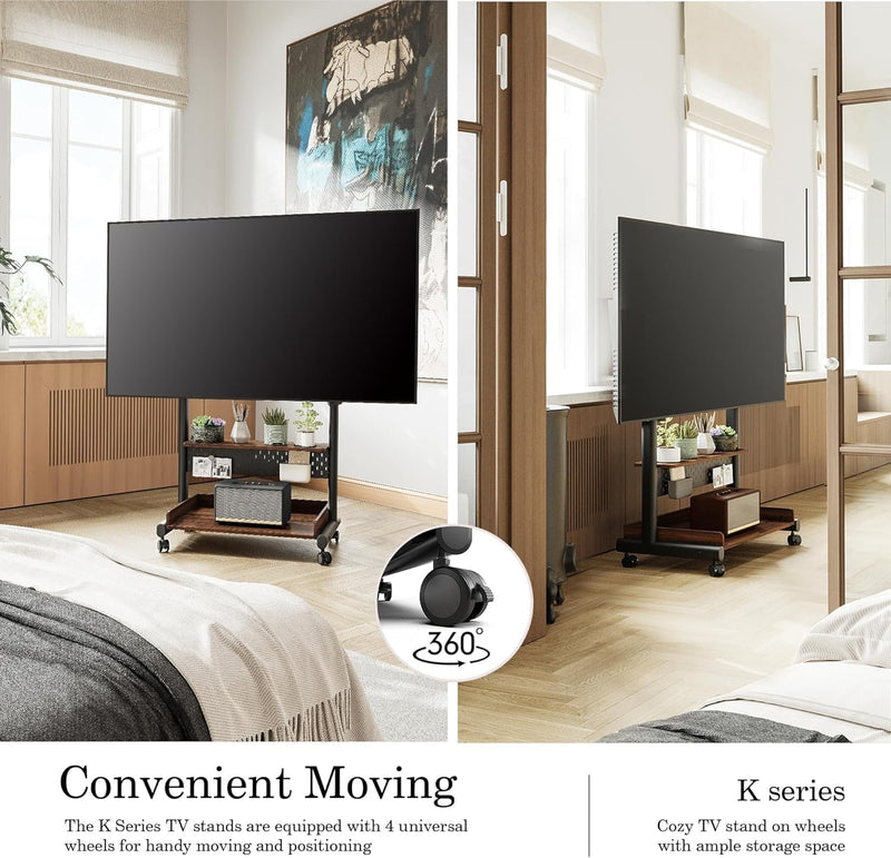TV Floor Stand on Wheels for 40-85" Screens