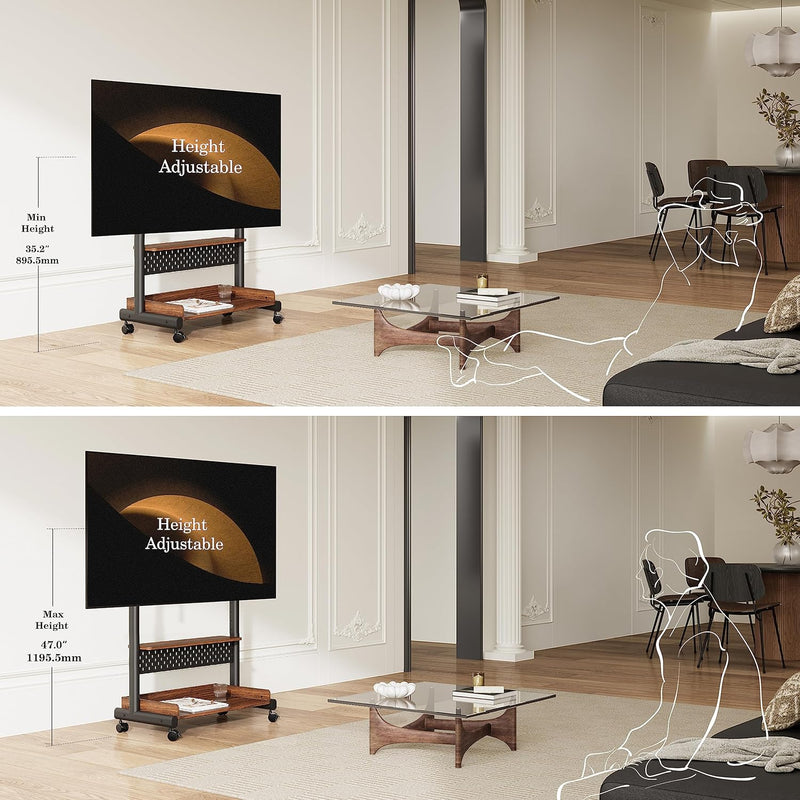 TV Floor Stand on Wheels for 40-85" Screens