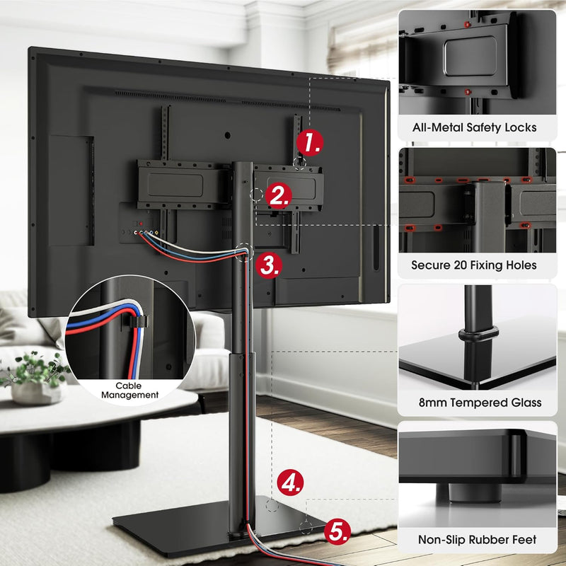TV Floor Stand Tall for 43 to 75