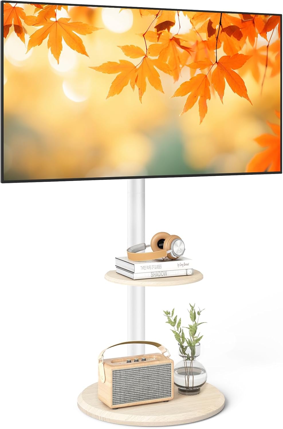 TV Floor Stand with Hidden Wheels for 32-65