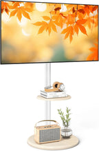 TV Floor Stand with Hidden Wheels for 32-65