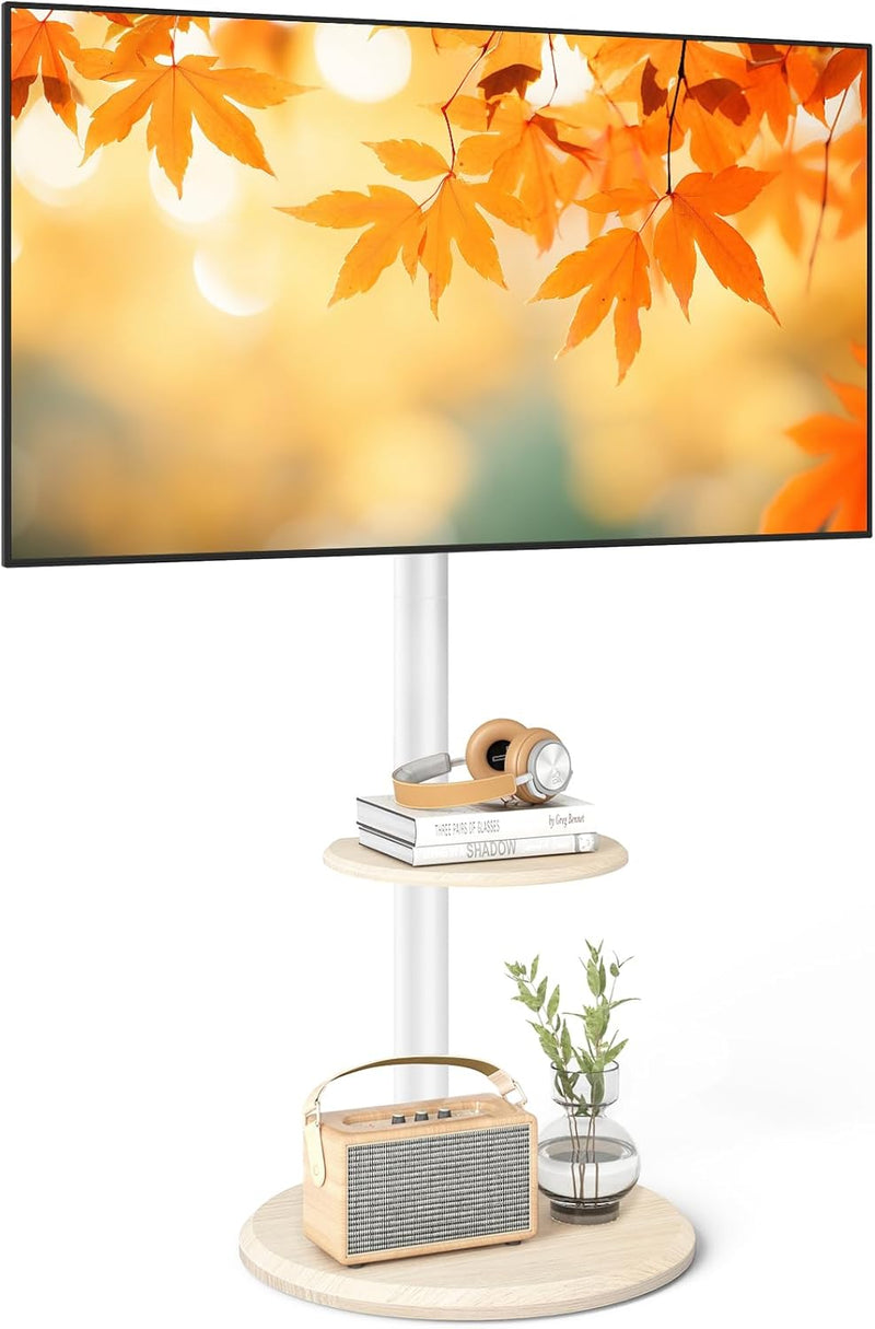 TV Floor Stand with Hidden Wheels for 32-65