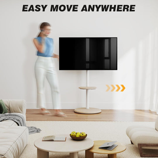 TV Floor Stand with Hidden Wheels for 32-65