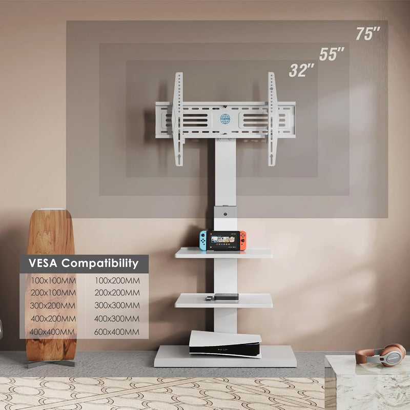 TV Floor Stand with Iron Base for 32-75