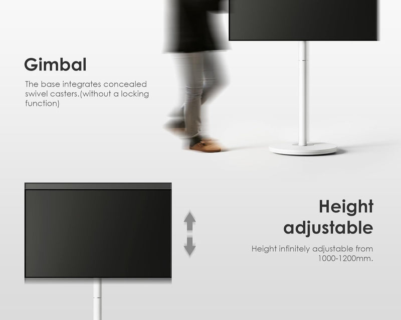 TV Floor Stand with Wheels for 32-65 Inch