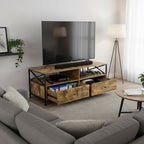 TV Lowboard with 2 Compartments Drawers Fits Up