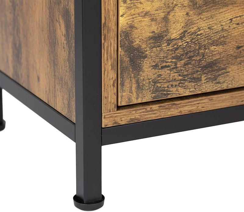 TV Lowboard with 2 Compartments Drawers Fits Up